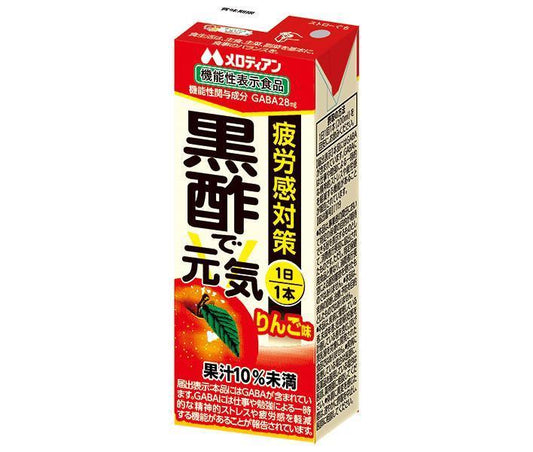 Melodian Black Vinegar Invigoration Apple Flavor 200ml paper pack x 24 pieces [Shipped in Japan]