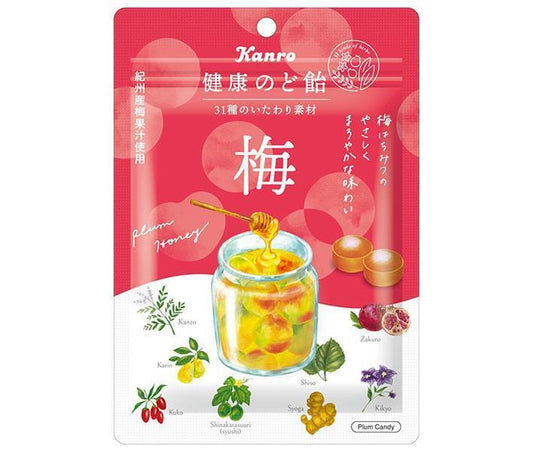 Kanro Healthy Throat Lozenge Plum 90g x 6 bags [Shipped in Japan]