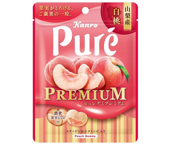 Kanro Pure Gummy Premium Yamanashi White Peach 54g x 6 bags [Shipped in Japan]