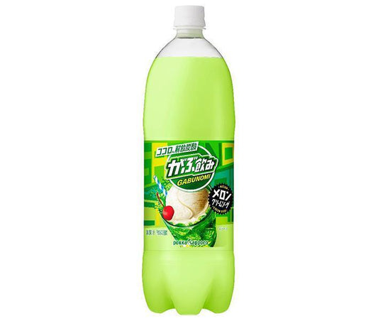 Pokka Sapporo Gabunomi Melon Cream Soda, 1.5L PET Bottle x 8 [Ships from Japan] 