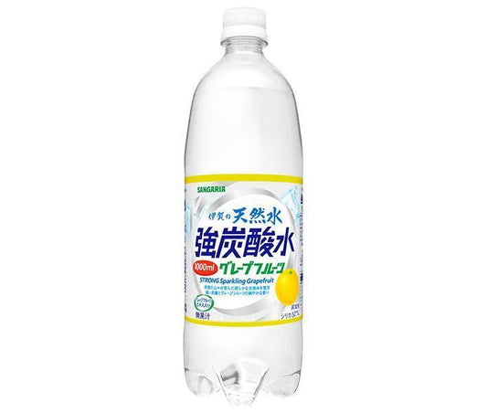 Sangaria Iga Natural Mineral Water, Strong Carbonated Water, Grapefruit, 1L PET Bottle x 12 Bottles [Ships from Japan] 