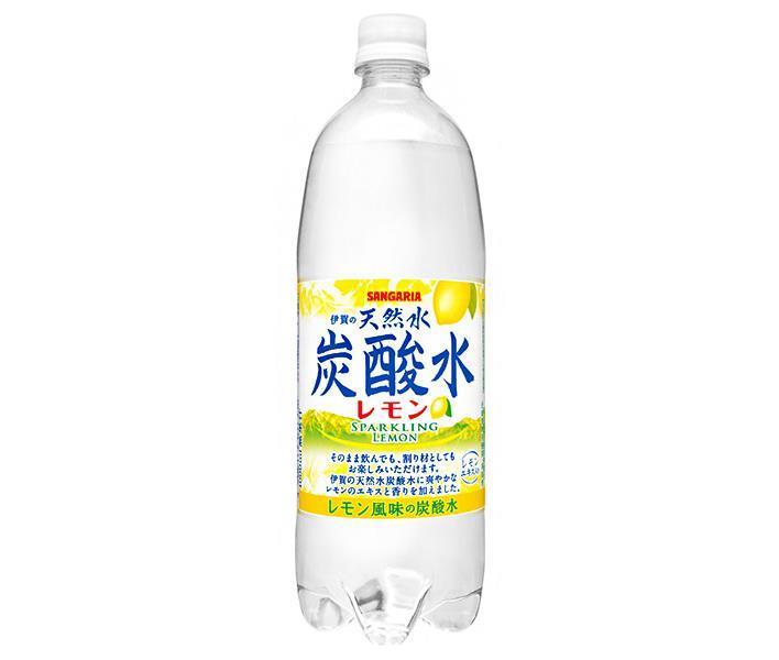 Sangaria Iga Natural Mineral Water, Carbonated Water with Lemon, 1L PET Bottle x 12 [Ships from Japan] 