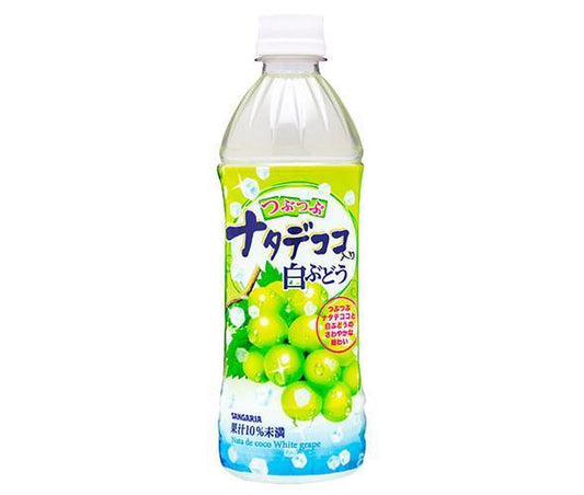 Sangaria White Grape with Nata de Coco, 500ml PET Bottle x 24 Bottles [Ships from Japan] 