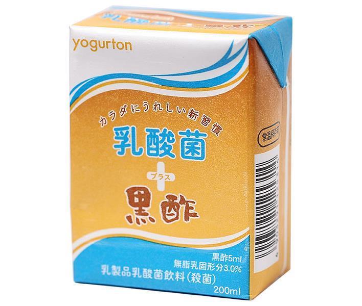 ヨーグルトン乳業 乳酸菌プラス黒酢 200ml紙パック×16本入【日本出荷】