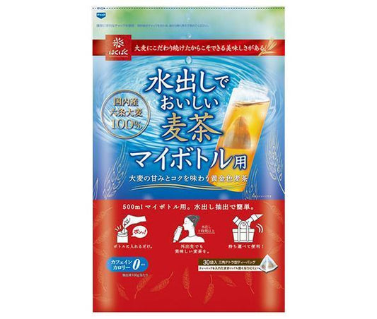 Hakubaku Cold Brewed Barley Tea, My Bottle Size, 300g (10g x 30 bags) x 6 bags [Ships from Japan] 