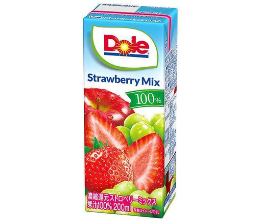 Snow Brand Megmilk Dole Strawberry Mix 100% 200ml Paper Carton x 18 [Ships from Japan] 