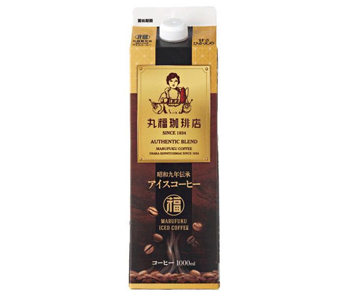 Marufuku Coffee Shop 1933 Tradition Iced Coffee Moderately Sweet 1000ml paper pack x 6 bottles [Shipped in Japan]