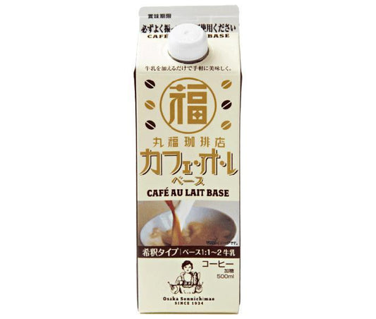 Marufuku Coffee Shop Cafe au Lait Base 500ml Paper Carton x 12 [Ships from Japan] 