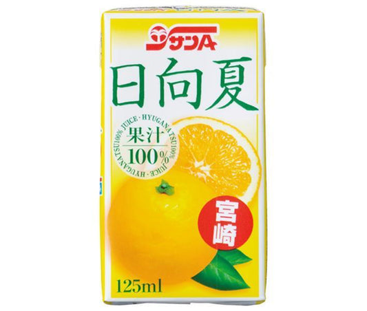 Sun A Hyuga Natsu Juice, 100% Fruit Juice, 125ml Paper Carton x 24 (12 x 2) [Ships from Japan] 