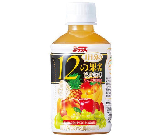 Sun A 12 Fruits for a Day, 240ml PET Bottles x 24 [Ships from Japan] 