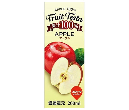 Sujata Fruit Fiesta Apple 200ml Paper Carton x 24 Bottles [Ships from Japan] 