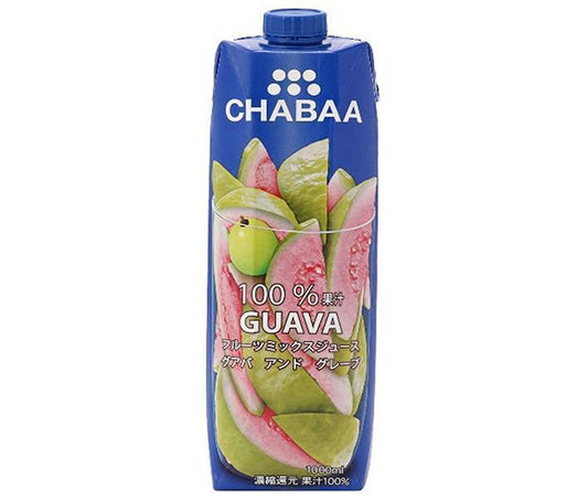 HARUNA CHABAA 100% Guava Mixed Juice, 1000ml Paper Carton x 12 [Ships from Japan] 