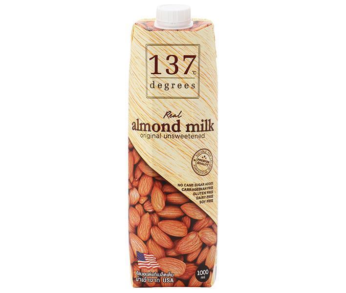 HARUNA 137 Degrees Almond Milk, Unsweetened, 1000ml Paper Carton x 12 [Ships from Japan] 