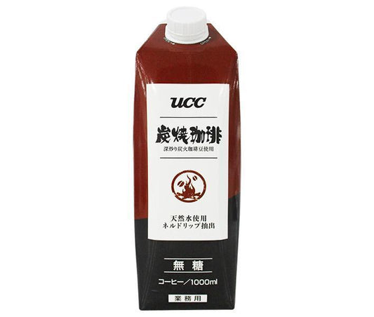 UCC Charcoal Coffee Sugar Free 1000ml Paper Pack x 12 bottles [Shipped in Japan]
