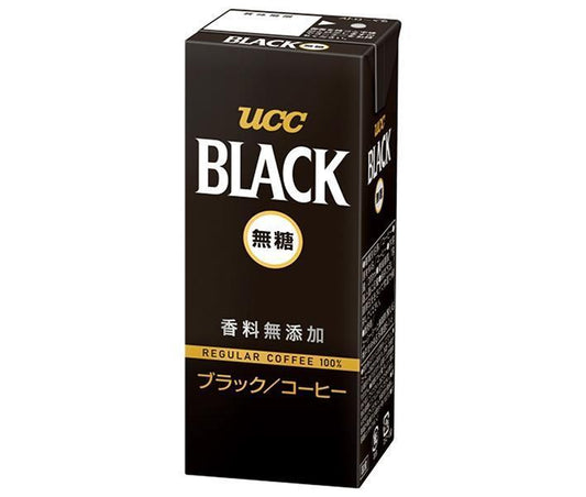 UCC BLACK Unsweetened Coffee, 200ml Paper Carton x 24 [Ships from Japan] 
