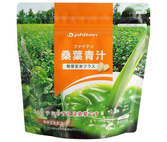 Phiten Mulberry Leaf Green Juice with Germinated Brown Rice Plus, 230g x 1 bag [Ships from Japan] 