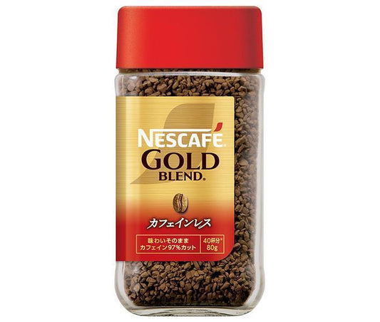 Nestle Japan Nescafé Gold Blend Decaffeinated Coffee, 80g Bottles x 24 Bottles [Ships from Japan] 