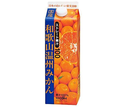 Kyoshin Farm Wakayama Unshu Mikan (Straight) 1000ml Paper Carton x 6 Bottles [Ships from Japan] 