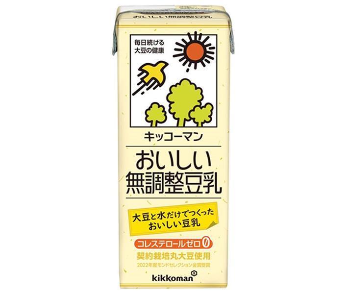 Kikkoman Delicious Unflavored Soy Milk, 200ml Paper Carton x 18 Bottles [Ships from Japan]