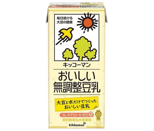 Kikkoman Delicious Unflavored Soy Milk, 1000ml Paper Carton x 12 (6 x 2) [Ships from Japan] 