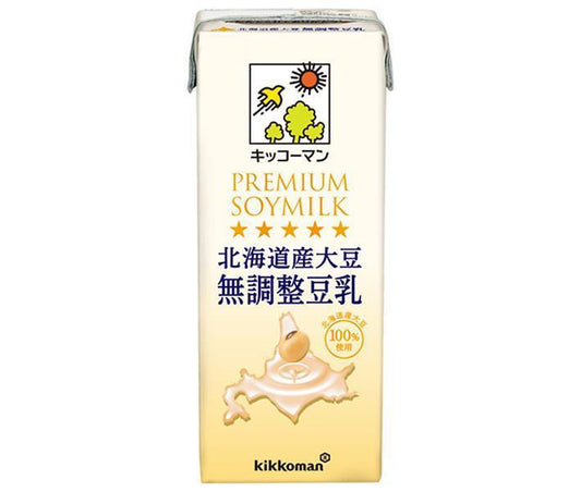 Kikkoman Hokkaido soybeans unadjusted soy milk 200ml paper pack x 18 bottles [shipped in Japan]
