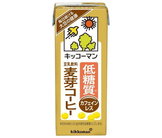 Kikkoman Low-Carb Soy Milk Malt Coffee, 200ml Paper Carton x 18 [Ships from Japan] 