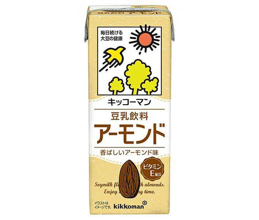 Kikkoman Soy Milk Almond Drink, 200ml Paper Carton x 18 Bottles [Ships from Japan] 