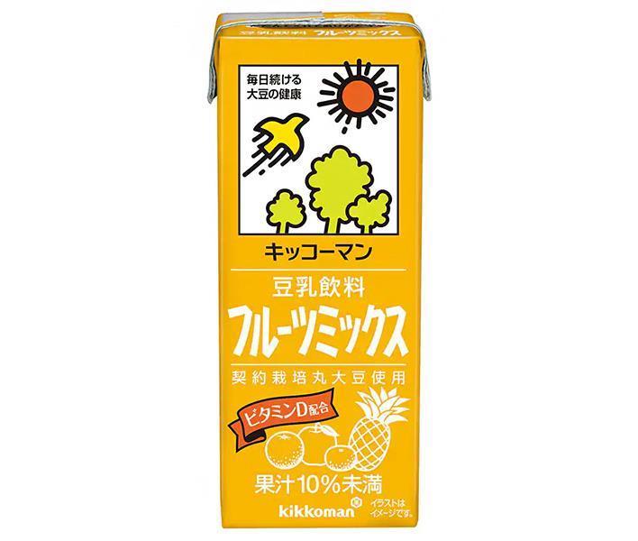 Kikkoman Soy Milk Drink with Fruit Mix, 200ml Paper Carton x 18 Bottles [Ships from Japan] 