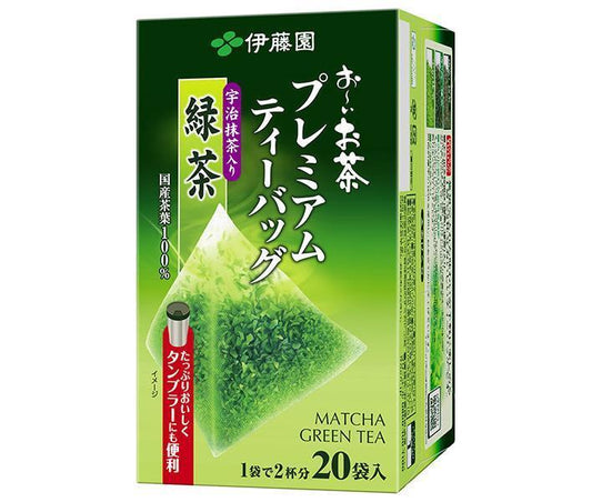 伊藤園 お〜いお茶 プレミアムティーバッグ 宇治抹茶入り緑茶 20袋入×4箱入【日本出荷】