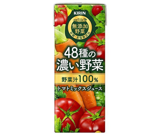 Kirin Additive-free vegetables 48 kinds of rich vegetables 100% 200ml paper pack x 24 pieces [Shipped in Japan]