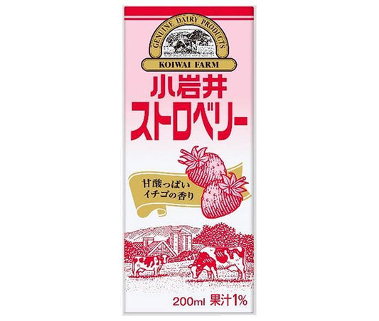 Koiwai Dairy Koiwai Strawberry 200ml paper pack x 24 bottles [shipped in Japan]
