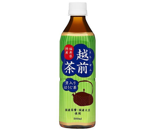 Morita (High Peace) Hojicha with beans Echizen tea 500ml plastic bottle x 24 pieces [Shipped in Japan]