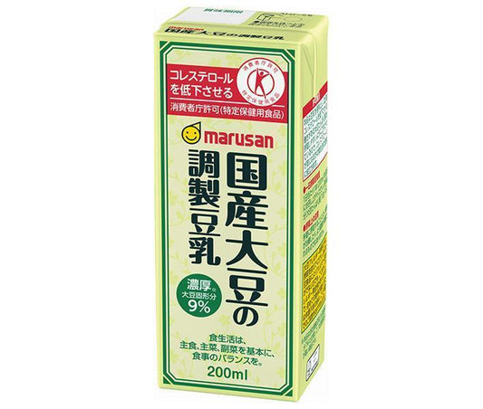Marusan Ai Prepared soy milk made from domestic soybeans [Food for Specified Health Uses] 200ml paper pack x 24 bottles [Shipped in Japan]