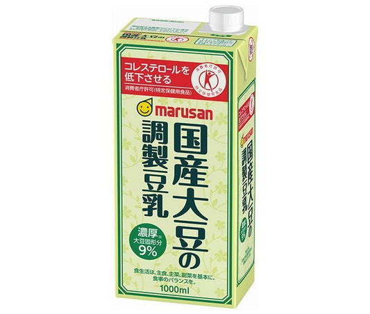 Marusan Ai Prepared soy milk made from domestic soybeans [Food for Specified Health Uses] 1000ml paper pack x 6 bottles [Shipped in Japan]