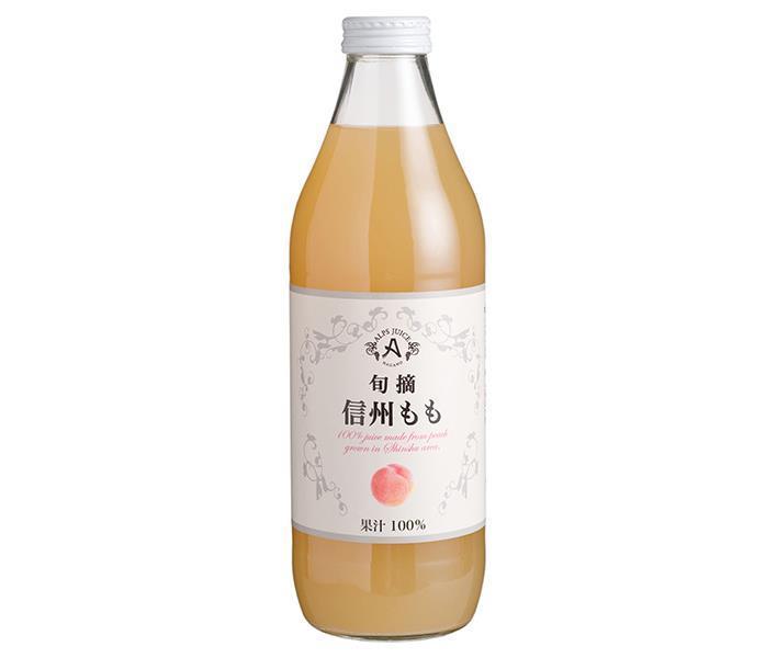 Alps Shunshu Shinshu Peach Juice 1L bottle x 12 bottles [Shipped in Japan]