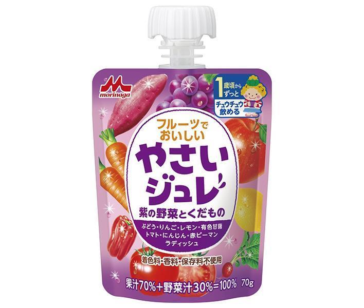 Morinaga Milk Industry Vegetable Jelly, Purple Vegetables and Fruits, 70g Pouch x 36 [Ships from Japan] 