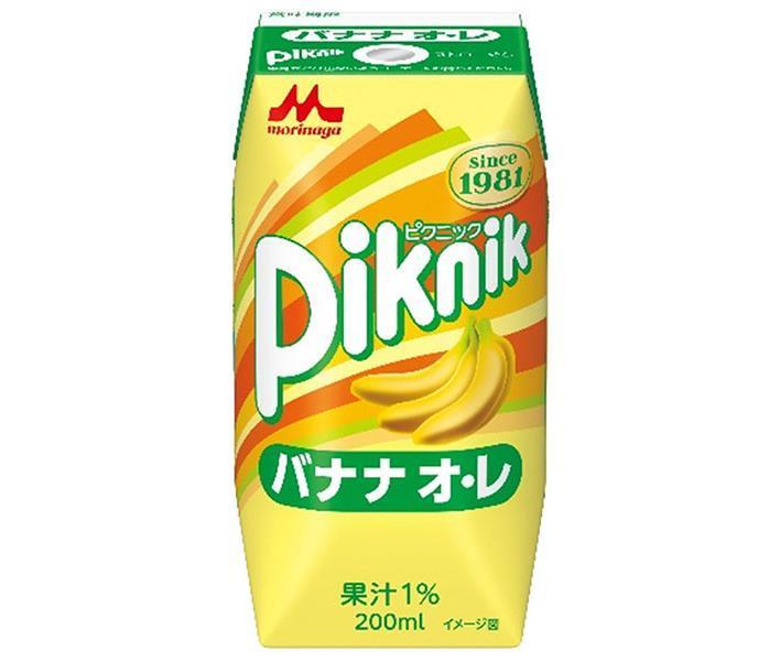 Morinaga Milk Industry Picnic Banana O'Lee (Prisma Container) 200ml Paper Carton x 24 [Ships from Japan] 