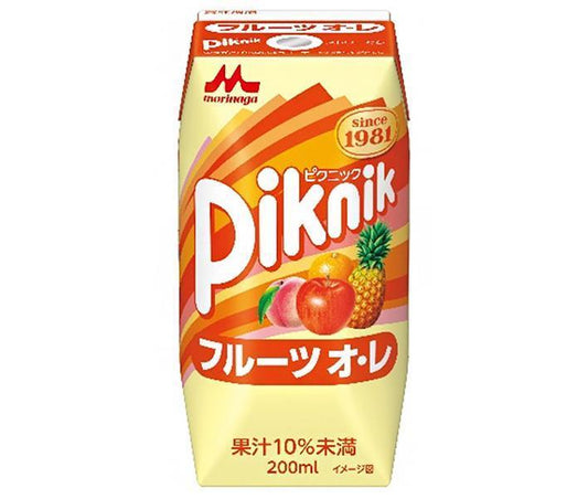 Morinaga Milk Picnic Fruit Ore (Prisma Container) 200ml paper pack x 24 pieces [Shipped in Japan]
