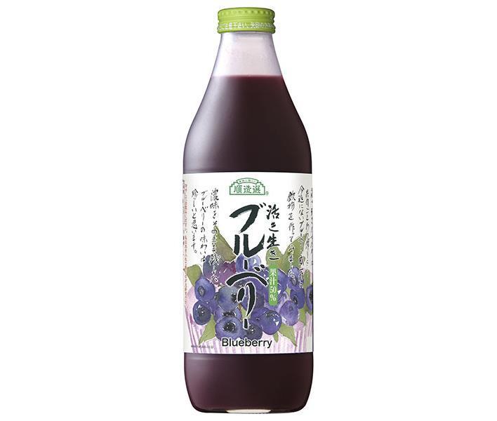 Marukai Junzo Selection Vibrant Blueberry (50%), 1000ml Bottle x 12 (6 x 2) Bottles [Ships from Japan] 