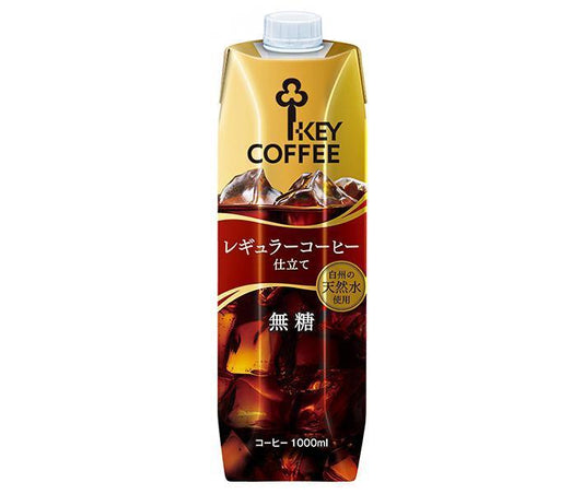 Key Coffee Unsweetened Liquid Coffee, 1L Paper Carton x 6 [Ships from Japan] 