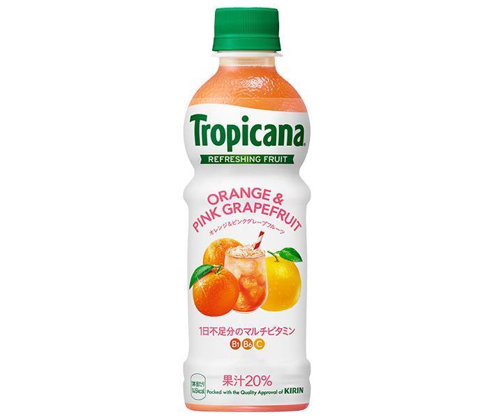 Kirin Tropicana Refresh Fruit Orange & Pink Grapefruit, 330ml PET Bottles x 24 [Ships from Japan] 