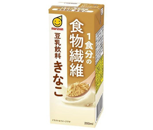 Marusanai Soymilk Drink with Dietary Fiber, Kinako, 200ml Paper Carton x 24 Bottles [Ships from Japan] 