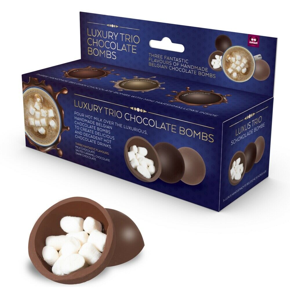 Hot Chocolate Marshmallow Bombs, Luxury Trio set　ベルギー　マシュマロ入りホットチョコレートボール