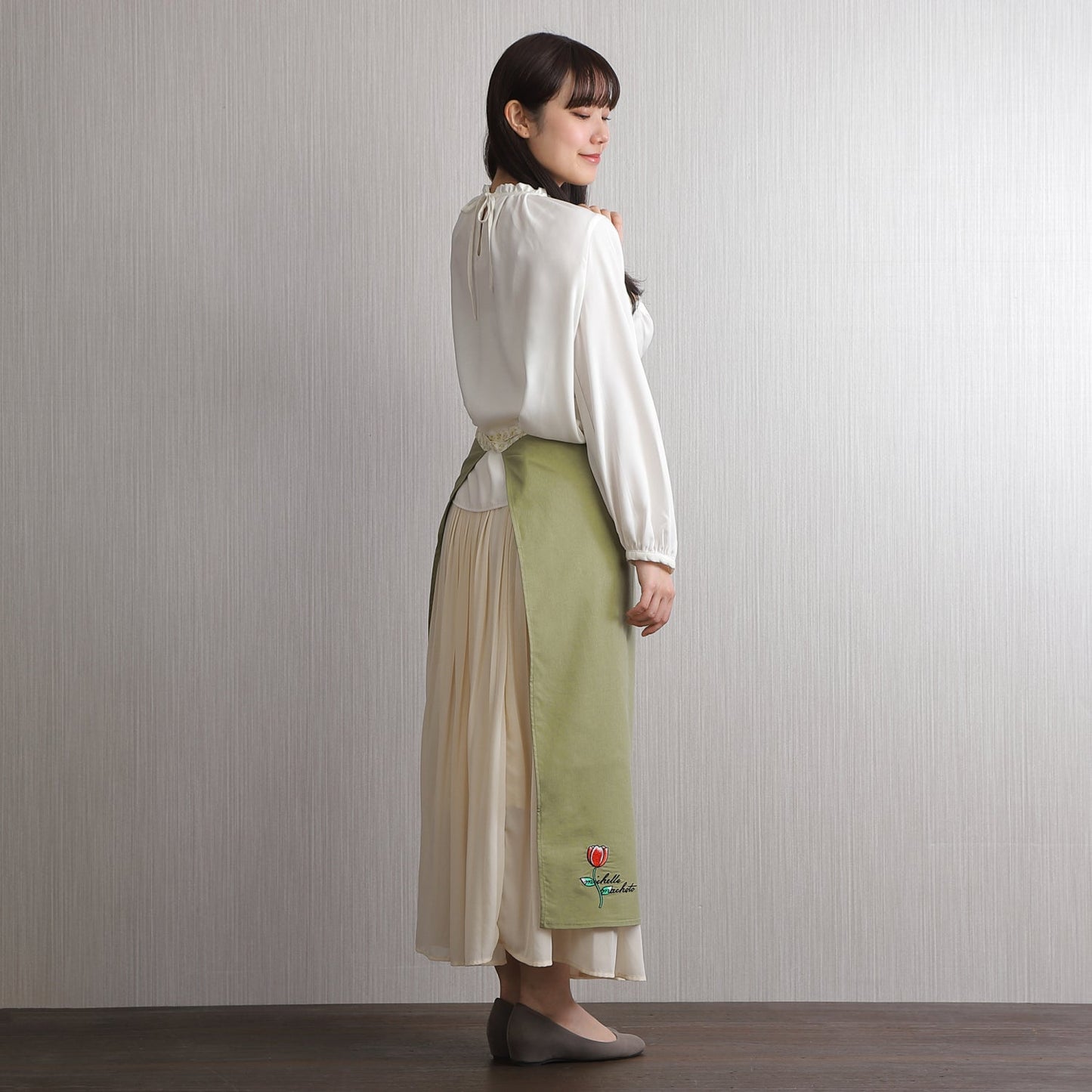 [Michelle Machoto] ミッシェルマコット イワツメクサ柄 ソムリエエプロン D-0603-2