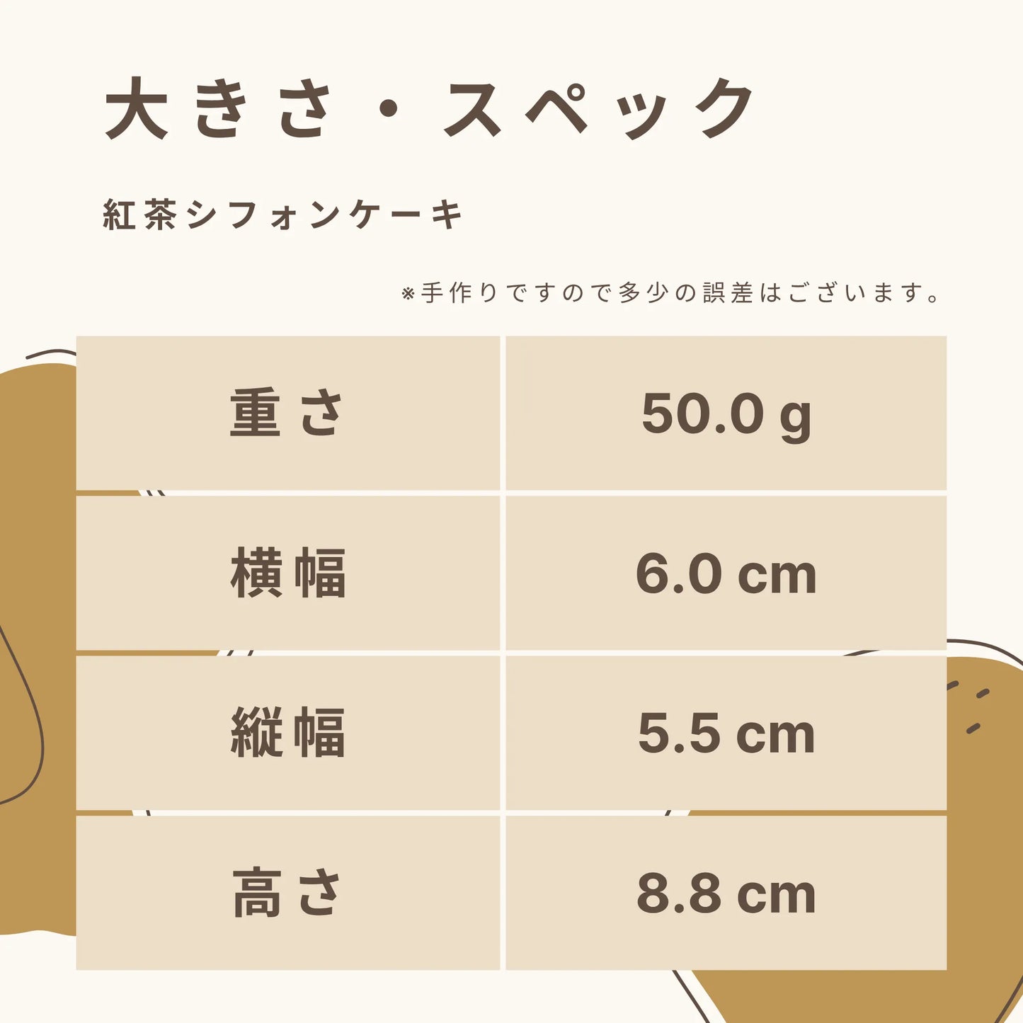Black tea chiffon cake Carbohydrate 0.9g
