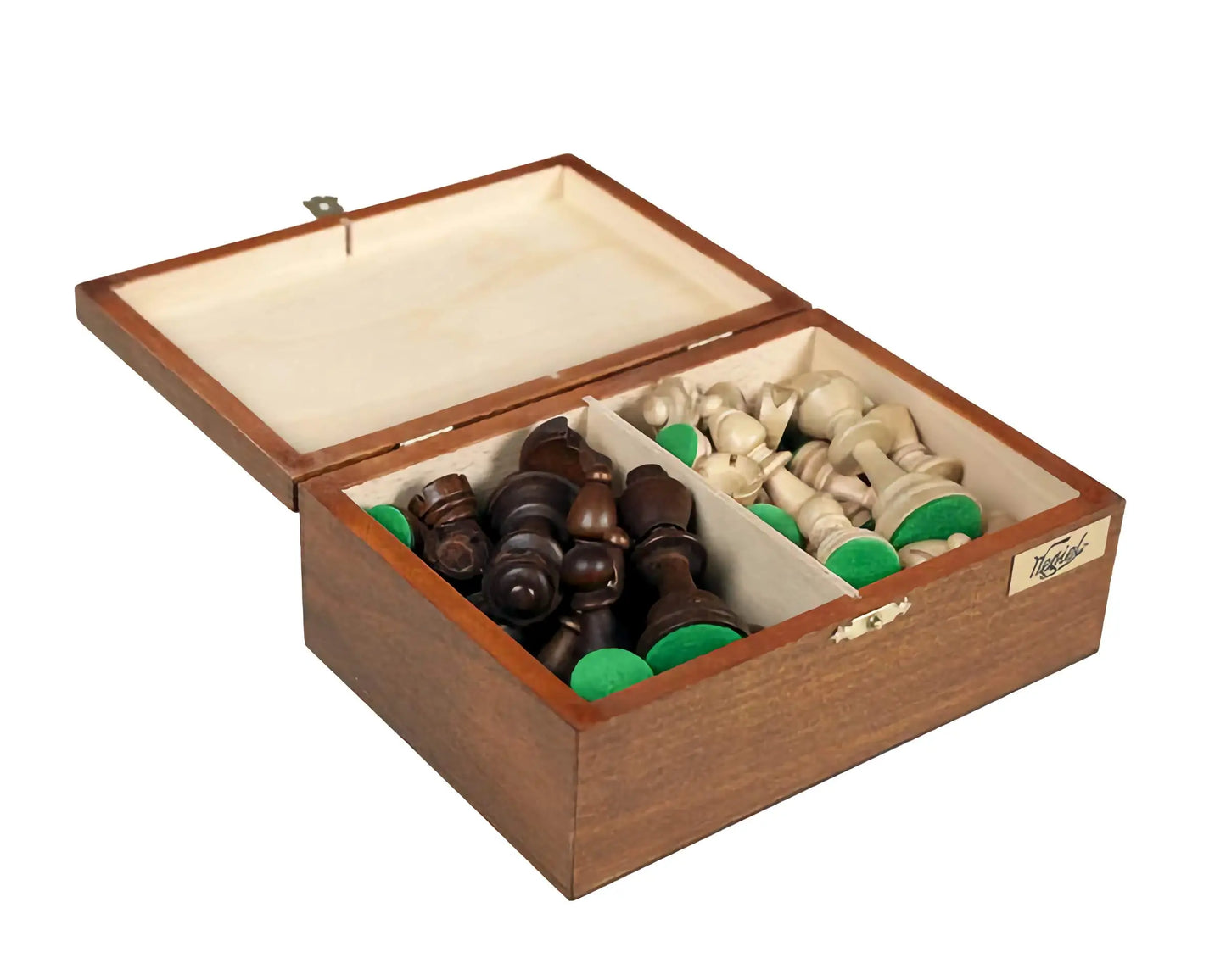 WEGIEL Staunton No. 6 Chess Pieces with Storage Box and Two Queens