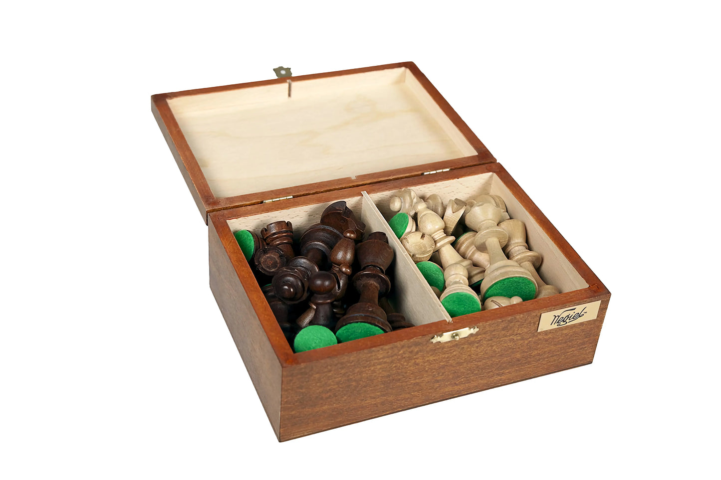 WEGIEL Staunton No. 6 Chess Pieces with Storage Box and Two Queens
